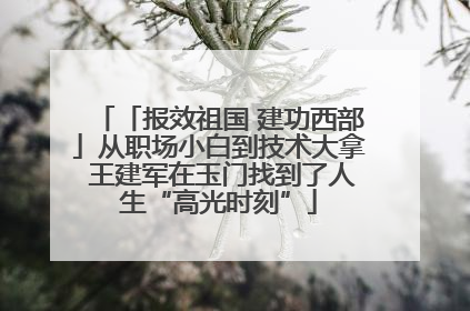 「报效祖国 建功西部」从职场小白到技术大拿 王建军在玉门找到了人生“高光时刻”