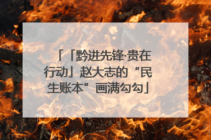 「黔进先锋·贵在行动」赵大志的“民生账本”画满勾勾