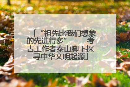 “祖先比我们想象的先进得多”——考古工作者泰山脚下探寻中华文明起源