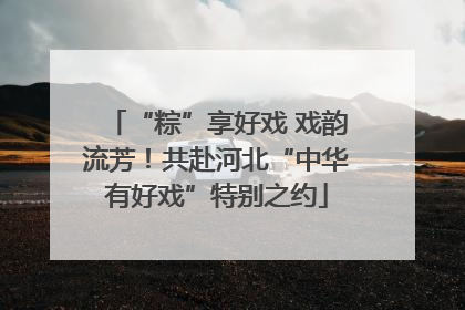 “粽”享好戏 戏韵流芳！共赴河北“中华有好戏”特别之约