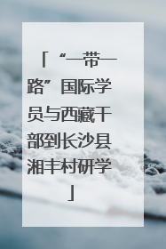 “一带一路”国际学员与西藏干部到长沙县湘丰村研学