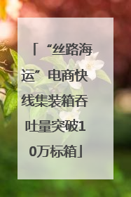 “丝路海运”电商快线集装箱吞吐量突破10万标箱