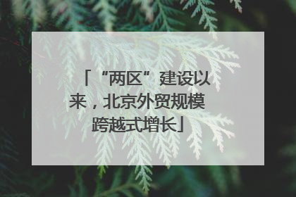 “两区”建设以来，北京外贸规模跨越式增长