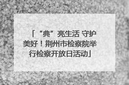 “典”亮生活 守护美好！荆州市检察院举行检察开放日活动