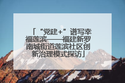 “党建+”谱写幸福莲滨——福建新罗南城街道莲滨社区创新治理模式探访