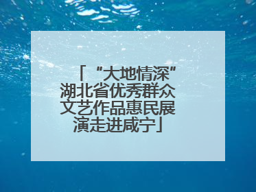 “大地情深”湖北省优秀群众文艺作品惠民展演走进咸宁