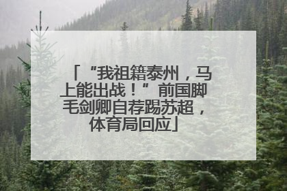 “我祖籍泰州，马上能出战！”前国脚毛剑卿自荐踢苏超，体育局回应