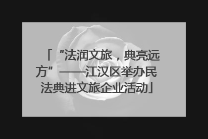 “法润文旅，典亮远方”——江汉区举办民法典进文旅企业活动