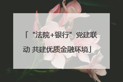 “法院+银行”党建联动 共建优质金融环境