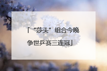 “莎头”组合今晚争世乒赛三连冠