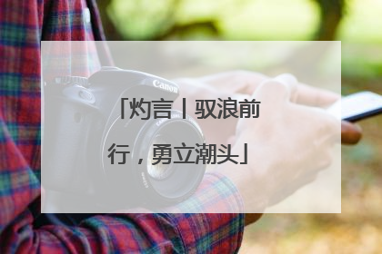 灼言丨驭浪前行，勇立潮头