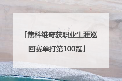 焦科维奇获职业生涯巡回赛单打第100冠