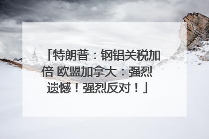 特朗普：钢铝关税加倍 欧盟加拿大：强烈遗憾！强烈反对！