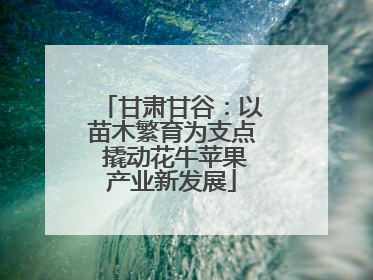 甘肃甘谷：以苗木繁育为支点 撬动花牛苹果产业新发展