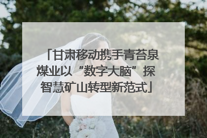 甘肃移动携手青苔泉煤业以“数字大脑”探智慧矿山转型新范式