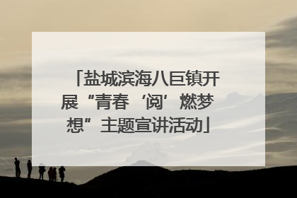 盐城滨海八巨镇开展“青春‘阅’燃梦想”主题宣讲活动