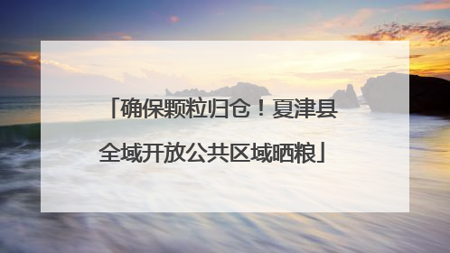 确保颗粒归仓！夏津县全域开放公共区域晒粮