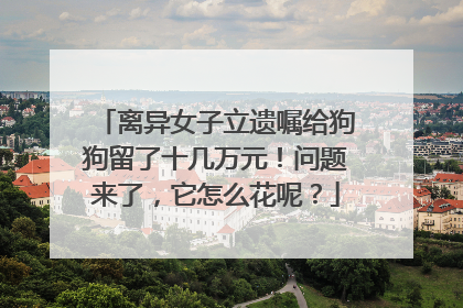 离异女子立遗嘱给狗狗留了十几万元！问题来了，它怎么花呢？