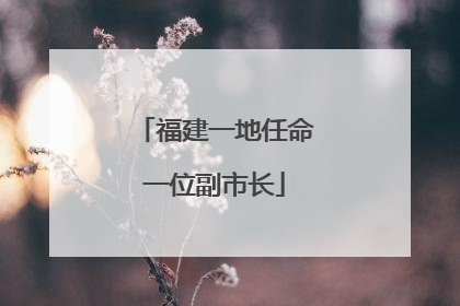 福建一地任命一位副市长