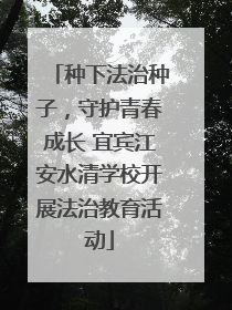 种下法治种子，守护青春成长 宜宾江安水清学校开展法治教育活动