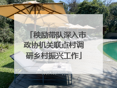 秧励带队深入市政协机关联点村调研乡村振兴工作