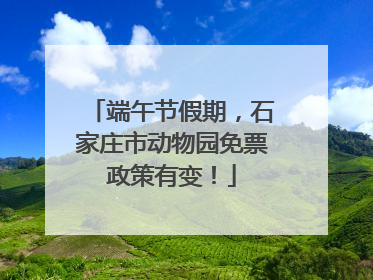 端午节假期，石家庄市动物园免票政策有变！