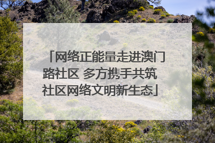 网络正能量走进澳门路社区 多方携手共筑社区网络文明新生态