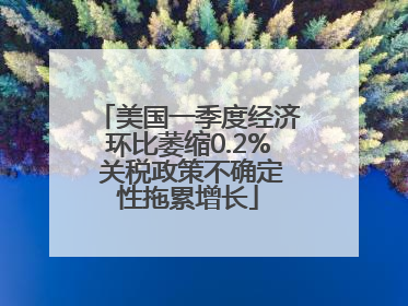 美国一季度经济环比萎缩0.2% 关税政策不确定性拖累增长