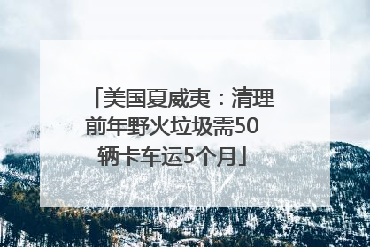 美国夏威夷：清理前年野火垃圾需50辆卡车运5个月