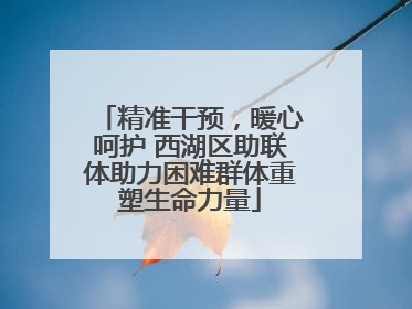 精准干预，暖心呵护 西湖区助联体助力困难群体重塑生命力量