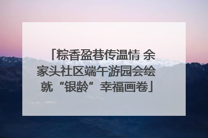 粽香盈巷传温情 余家头社区端午游园会绘就“银龄”幸福画卷