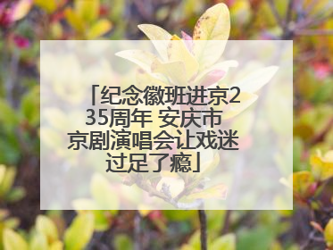纪念徽班进京235周年 安庆市京剧演唱会让戏迷过足了瘾