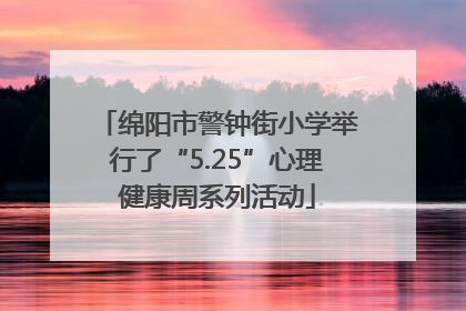 绵阳市警钟街小学举行了“5.25”心理健康周系列活动