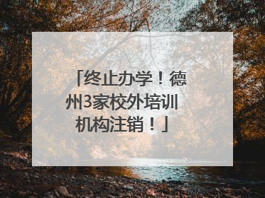 终止办学！德州3家校外培训机构注销！