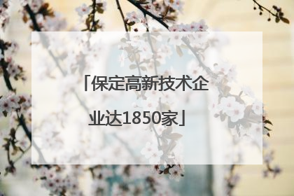 保定高新技术企业达1850家