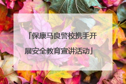 保康马良警校携手开展安全教育宣讲活动