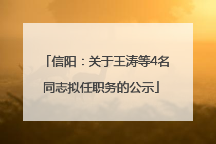 信阳：关于王涛等4名同志拟任职务的公示