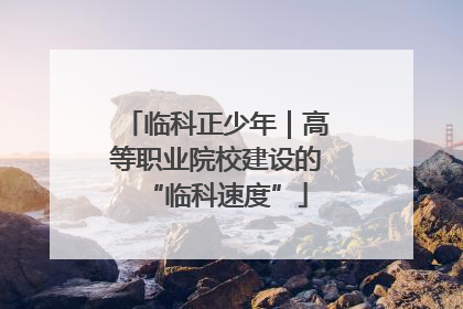 临科正少年｜高等职业院校建设的“临科速度”