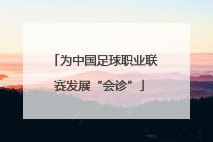 为中国足球职业联赛发展“会诊”