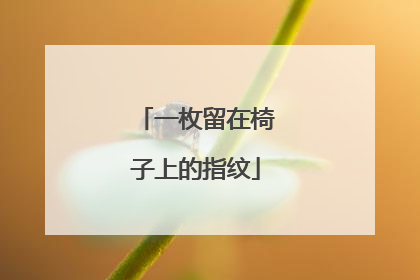 一枚留在椅子上的指纹