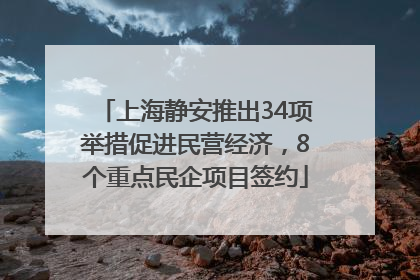 上海静安推出34项举措促进民营经济，8个重点民企项目签约