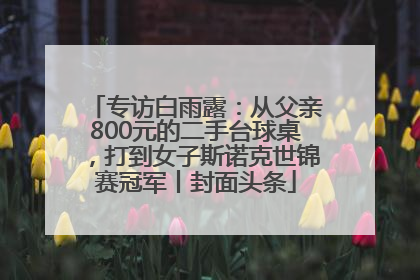 专访白雨露：从父亲800元的二手台球桌，打到女子斯诺克世锦赛冠军丨封面头条