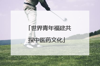 世界青年福建共探中医药文化