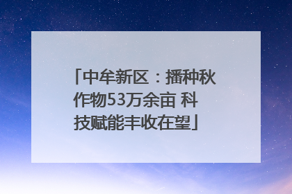 中牟新区：播种秋作物53万余亩 科技赋能丰收在望