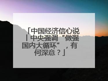 中国经济信心说丨中央强调“做强国内大循环”，有何深意？