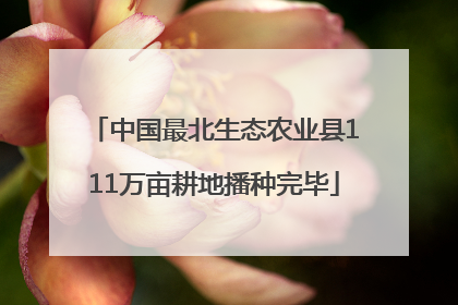 中国最北生态农业县111万亩耕地播种完毕