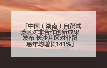 中国（湖南）自贸试验区对非合作创新成果发布 长沙片区对非贸易年均增长141%