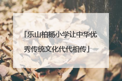 乐山柏杨小学让中华优秀传统文化代代相传
