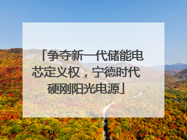 争夺新一代储能电芯定义权，宁德时代硬刚阳光电源