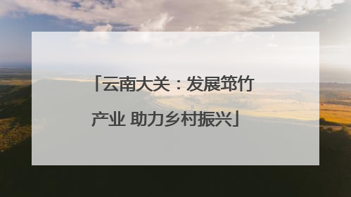云南大关：发展筇竹产业 助力乡村振兴